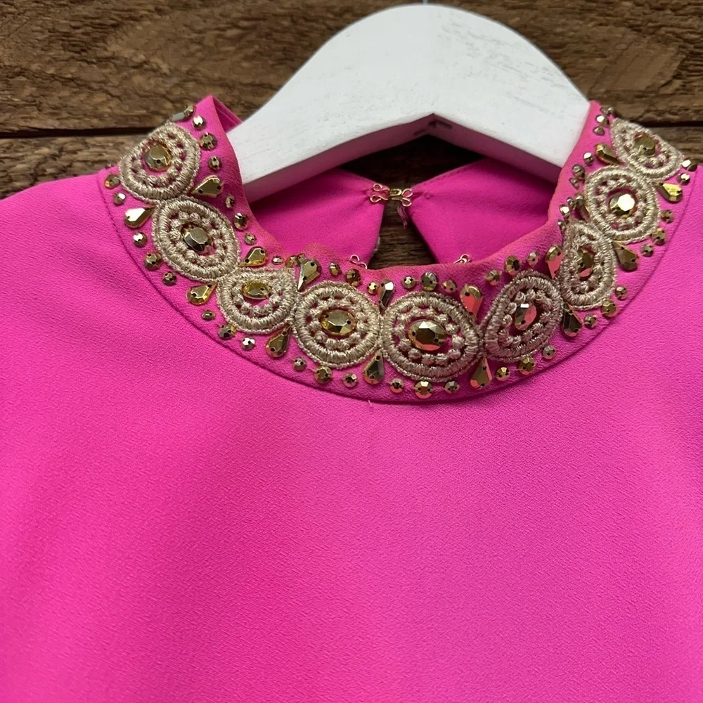Lilly Pulitzer Hot Pink Embellished Shift Dress | Size 2
